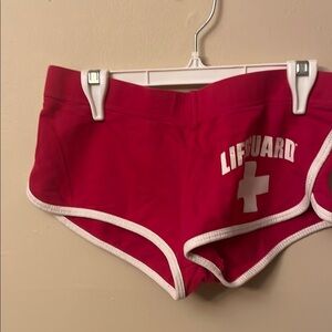 Red Athletic Shorts with White Trim (Bin U)